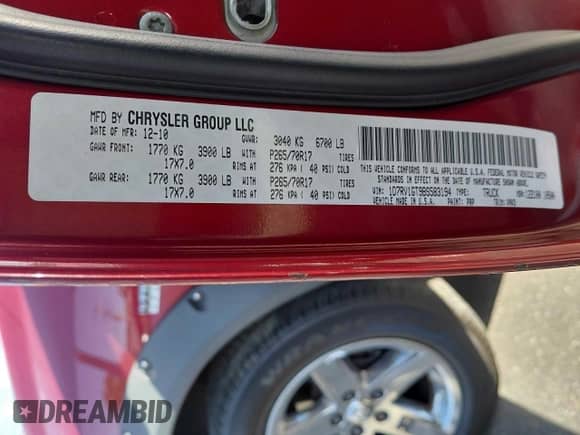 2011 Ram 1500 Big Horn с VIN 1D7RV1GT9BS583194, выставлен на аукционе Copart как лот 90740205 с пробегом 165 204 миль миль и Чистый • Clean title. История ставок и продаж доступна на DreamBid. Изображение 10.