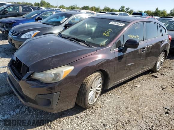 2013 Subaru Impreza Premium с VIN JF1GPAD63DH852984, выставлен на аукционе Copart как лот 71065505 с пробегом 124 155 миль миль и Списание • Salvage title. История ставок и продаж доступна на DreamBid. Изображение 1.