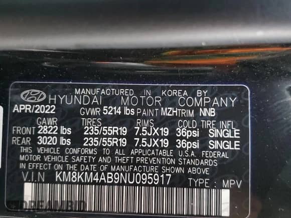 2022 Hyundai Ioniq 5 SE Standard Range with VIN KM8KM4AB9NU095917, listed as a Copart auction lot 81636375 with 41,455 mi miles and Salvage title. Bid and sale history available at DreamBid. Image 14.