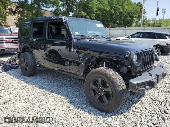 2021 Jeep Wrangler Unlimited Sahara Altitude z VIN 1C4HJXEG6MW736815, wystawiony jako Copart lot #64779455 z przebiegiem 56 496 mil mil oraz Szkoda całkowita • Salvage title. Historia ofert i sprzedaży dostępna na DreamBid. Obrazek 4.