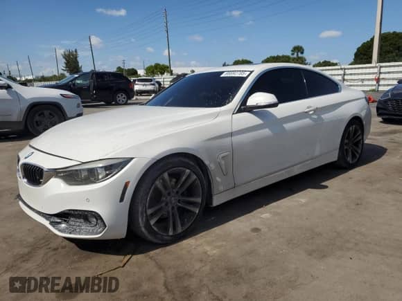 2019 BMW 4 Series 430i with VIN WBA4W3C54KAF93240, listed as a Copart auction lot 66692785 with 66,410 mi miles and Salvage title. Bid and sale history available at DreamBid. Image 1.