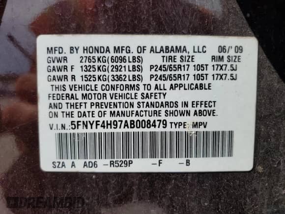 2010 Honda Pilot Touring с VIN 5FNYF4H97AB008479, выставлен на аукционе Copart как лот 63516435 с пробегом 204 150 миль миль и Чистый • Clean title. История ставок и продаж доступна на DreamBid. Изображение 13.