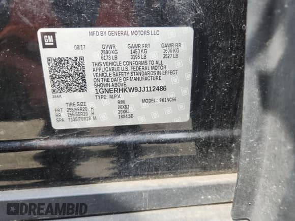 2018 Chevrolet Traverse LT с VIN 1GNERHKW9JJ112486, выставлен на аукционе Copart как лот 61333655 с пробегом 120 681 миль миль и Списание • Salvage title. История ставок и продаж доступна на DreamBid. Изображение 13.