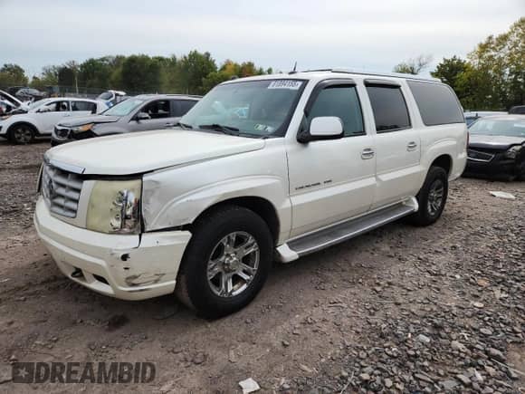 2004 Cadillac Escalade ESV z VIN 3GYFK66N34G209285, wystawiony jako Copart lot #81894155 z przebiegiem 142 604 mil mil oraz Szkoda całkowita • Salvage title. Historia ofert i sprzedaży dostępna na DreamBid. Obrazek 1.
