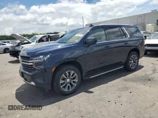 2021 Chevrolet Tahoe LT z VIN 1GNSKNKD0MR198278, wystawiony jako Copart lot #63627915 z przebiegiem Nie podano mil oraz Szkoda całkowita • Salvage title. Historia ofert i sprzedaży dostępna na DreamBid. Obrazek 1.