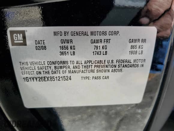 2008 Chevrolet Corvette Z06 z VIN 1G1YY26EX85121524, wystawiony jako Copart lot #50619465 z przebiegiem 11 659 mil mil oraz Szkoda całkowita • Salvage title. Historia ofert i sprzedaży dostępna na DreamBid. Obrazek 14.