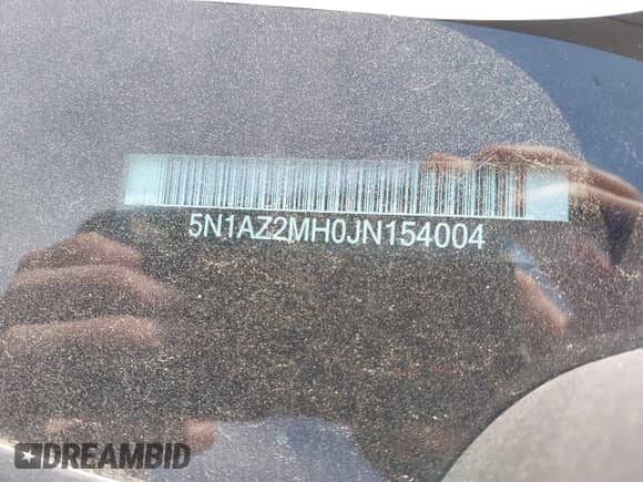 2018 Nissan Murano SV with VIN 5N1AZ2MH0JN154004, listed as a IAAI auction lot 42592712 with 148,898 mi miles and . Bid and sale history available at DreamBid. Image 9.