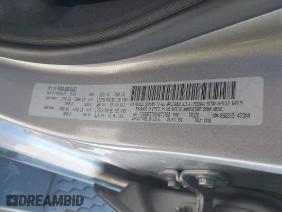 2019 Ram 1500 Rebel with VIN 1C6SRFET2KN671753, listed as a IAAI auction lot 41889166 with 72,883 mi miles and . Bid and sale history available at DreamBid. Image 9.