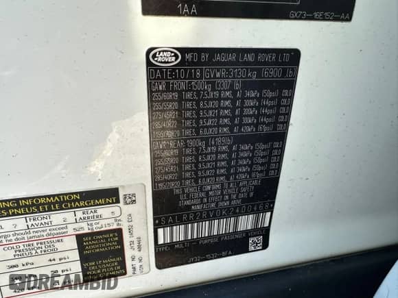 2019 Land Rover Discovery HSE z VIN SALRR2RV0K2400468, wystawiony jako Copart lot #86889604 z przebiegiem 135 186 mil mil oraz Czysty tytuł • Clean title. Historia ofert i sprzedaży dostępna na DreamBid. Obrazek 10.