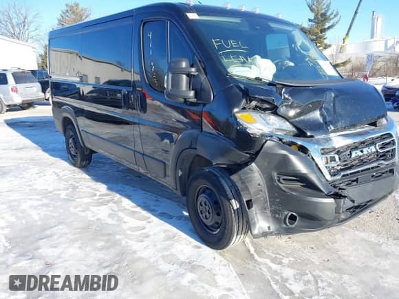 2023 Ram ProMaster Cargo z VIN 3C6LRVVG1PE529021, wystawiony jako IAAI lot #41168221 z przebiegiem 51 689 mil mil oraz . Historia ofert i sprzedaży dostępna na DreamBid. Obrazek 1.