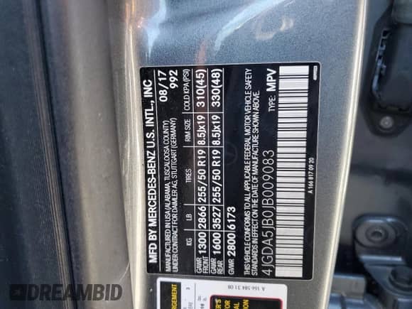 2018 Mercedes-Benz GLE 350 with VIN 4JGDA5JB0JB009083, listed as a Copart auction lot 86846575 with 103,225 mi miles and Clean title. Bid and sale history available at DreamBid. Image 13.