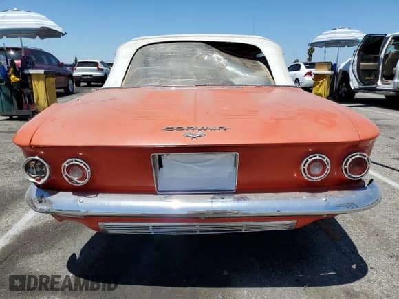 1962 Chevrolet Corvair with VIN 20967W302551, listed as a Copart auction lot 63259515 with 185,097 mi miles and Salvage title. Bid and sale history available at DreamBid. Image 6.