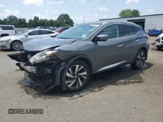 2015 Nissan Murano Platinum с VIN 5N1AZ2MG7FN252705, выставлен на аукционе Copart как лот 68213075 с пробегом 143 575 миль миль и Списание • Salvage title. История ставок и продаж доступна на DreamBid. Изображение 1.