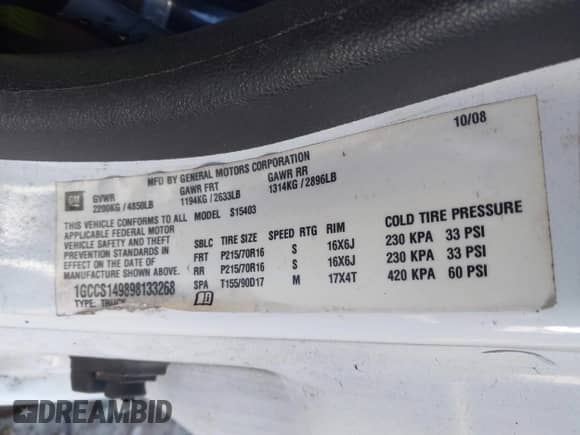 2009 Chevrolet Colorado Work Truck z VIN 1GCCS149898133268, wystawiony jako IAAI lot #41246963 z przebiegiem 216 398 mil mil oraz . Historia ofert i sprzedaży dostępna na DreamBid. Obrazek 9.