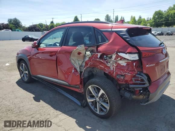 2021 Hyundai Kona Limited z VIN KM8K3CA57MU741073, wystawiony jako Copart lot #60218055 z przebiegiem 41 101 mil mil oraz Szkoda całkowita • Salvage title. Historia ofert i sprzedaży dostępna na DreamBid. Obrazek 2.