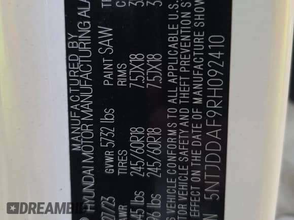 2024 Hyundai Santa Cruz XRT с VIN 5NTJDDAF9RH092410, выставлен на аукционе Copart как лот 81074505 с пробегом 140 078 миль миль и Чистый • Clean title. История ставок и продаж доступна на DreamBid. Изображение 10.