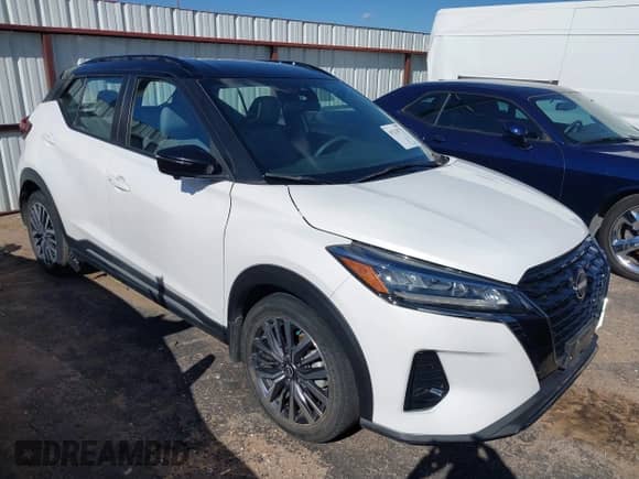2023 Nissan Kicks SR with VIN 3N1CP5DV2PL509485, listed as a IAAI auction lot 43218725 with 34,491 mi miles and . Bid and sale history available at DreamBid. Image 1.