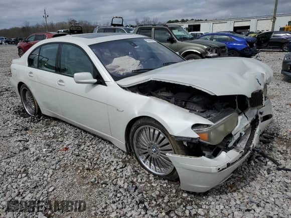 2004 BMW 7 Series 745i with VIN WBAGL63444DP70074, listed as a Copart auction lot 45068004 with Not provided miles and Salvage title. Bid and sale history available at DreamBid. Image 4.