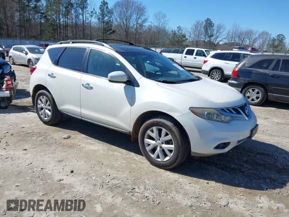 2012 Nissan Murano SL with VIN JN8AZ1MUXCW103848, listed as a IAAI auction lot 41635052 with 175,420 mi miles and . Bid and sale history available at DreamBid. Image 1.