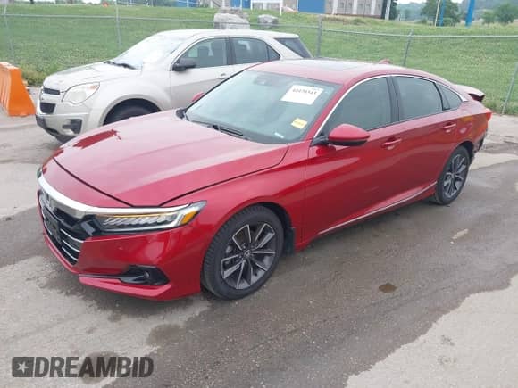 2021 Honda Accord EX-L с VIN 1HGCV1F57MA003003, выставлен на аукционе IAAI как лот 42470343 с пробегом 91 038 миль миль и . История ставок и продаж доступна на DreamBid. Изображение 2.