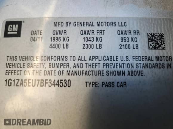 2011 Chevrolet Malibu 1FL с VIN 1G1ZA5EU7BF344530, выставлен на аукционе Copart как лот 81872405 с пробегом 148 597 миль миль и Списание • Salvage title. История ставок и продаж доступна на DreamBid. Изображение 13.