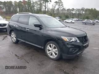 2018 Nissan Pathfinder Platinum with VIN 5N1DR2MM9JC613195, listed as a IAAI auction lot 43420133 with 111,884 mi miles and . Bid and sale history available at DreamBid. Image 1.