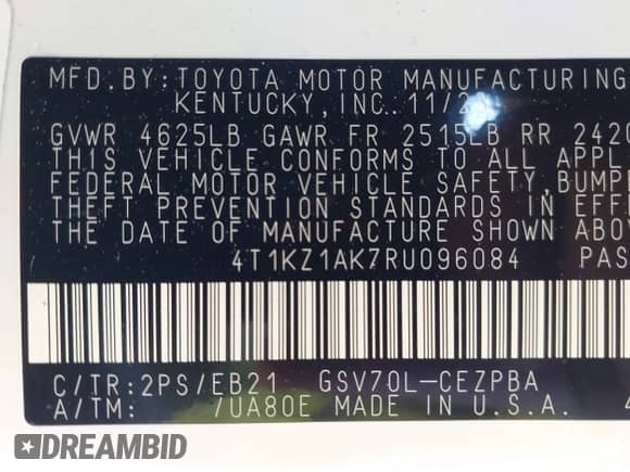 2024 Toyota Camry TRD with VIN 4T1KZ1AK7RU096084, listed as a IAAI auction lot 42538291 with 9,305 mi miles and . Bid and sale history available at DreamBid. Image 9.
