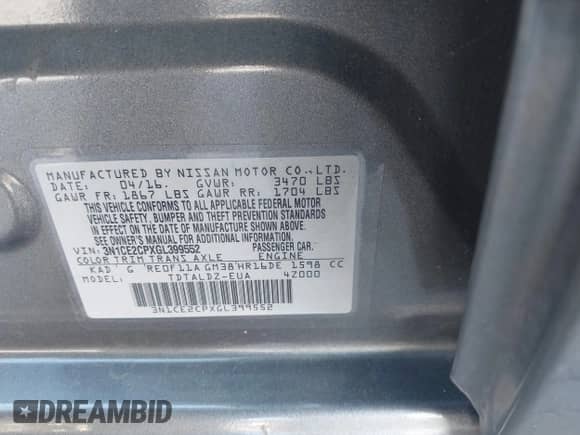 2016 Nissan Note S Plus z VIN 3N1CE2CPXGL399552, wystawiony jako IAAI lot #43382631 z przebiegiem 177 922 mil mil oraz . Historia ofert i sprzedaży dostępna na DreamBid. Obrazek 9.