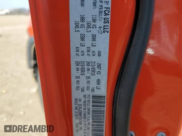 2017 Jeep Compass Sport with VIN 3C4NJDAB0HT647460, listed as a Copart auction lot 80199615 with Not provided miles and Salvage title. Bid and sale history available at DreamBid. Image 14.