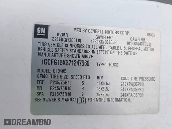 2007 Chevrolet Express Cargo с VIN 1GCFG15X371247860, выставлен на аукционе IAAI как лот 43209852 с пробегом 105 937 миль миль и . История ставок и продаж доступна на DreamBid. Изображение 9.