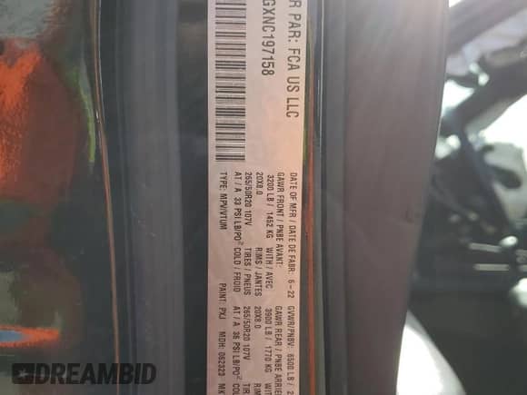 2022 Dodge Durango GT Plus z VIN 1C4RDJDGXNC197158, wystawiony jako Copart lot #48312585 z przebiegiem 46 670 mil mil oraz Szkoda całkowita • Salvage title. Historia ofert i sprzedaży dostępna na DreamBid. Obrazek 13.