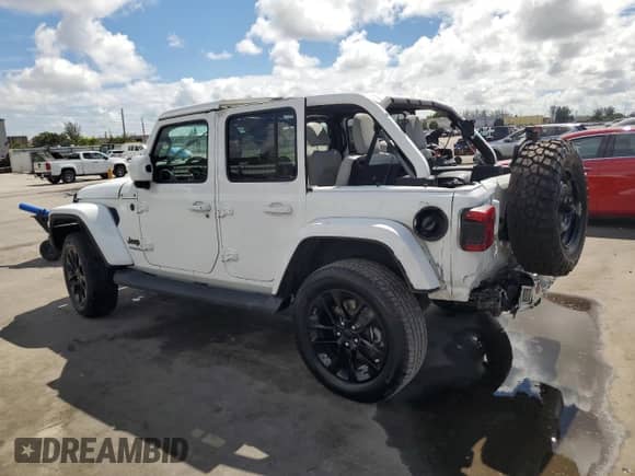 2021 Jeep Wrangler Unlimited Sahara High Altitude с VIN 1C4HJXEN6MW851686, выставлен на аукционе Copart как лот 85832055 с пробегом 58 409 миль миль и Списание • Salvage title. История ставок и продаж доступна на DreamBid. Изображение 2.
