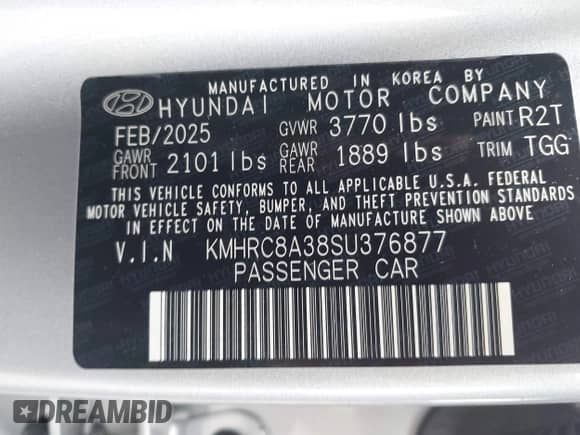 2025 Hyundai Venue SEL с VIN KMHRC8A38SU376877, выставлен на аукционе IAAI как лот 43363036 с пробегом 1 844 миль миль и . История ставок и продаж доступна на DreamBid. Изображение 9.
