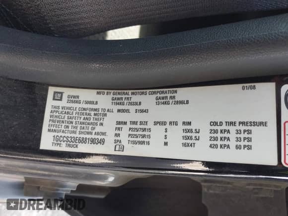 2008 Chevrolet Colorado 1LT с VIN 1GCCS33E688190349, выставлен на аукционе IAAI как лот 42255131 с пробегом 187 529 миль миль и . История ставок и продаж доступна на DreamBid. Изображение 9.