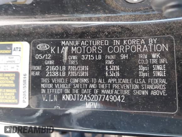 2013 Kia Soul с VIN KNDJT2A52D7749042, выставлен на аукционе IAAI как лот 43274157 с пробегом 101 017 миль миль и . История ставок и продаж доступна на DreamBid. Изображение 9.