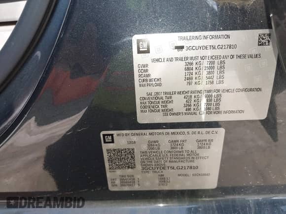 2020 Chevrolet Silverado 1500 LT с VIN 3GCUYDET5LG217810, выставлен на аукционе IAAI как лот 41447368 с пробегом 15 069 миль миль и . История ставок и продаж доступна на DreamBid. Изображение 9.