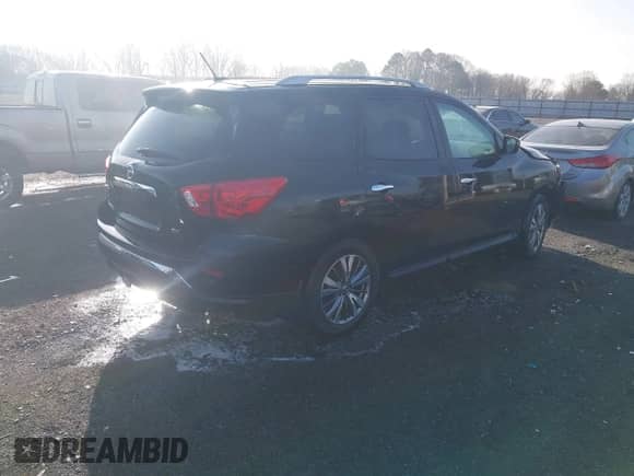 2018 Nissan Pathfinder S with VIN 5N1DR2MNXJC642696, listed as a IAAI auction lot 41803396 with 56,586 mi miles and . Bid and sale history available at DreamBid. Image 4.