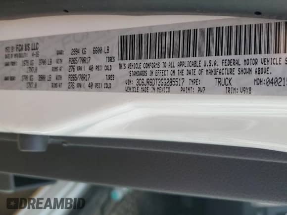 2016 Ram 1500 Tradesman z VIN 3C6JR6DT3GG285517, wystawiony jako Copart lot #66202804 z przebiegiem 43 666 mil mil oraz Szkoda całkowita • Salvage title. Historia ofert i sprzedaży dostępna na DreamBid. Obrazek 12.