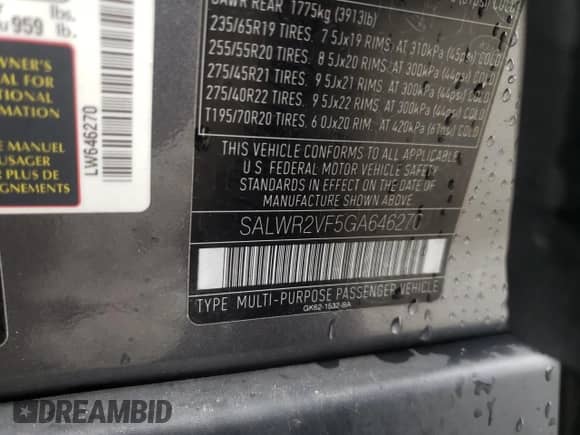 2016 Land Rover Range Rover Sport HSE z VIN SALWR2VF5GA646270, wystawiony jako Copart lot #85831305 z przebiegiem 207 886 mil mil oraz Czysty tytuł • Clean title. Historia ofert i sprzedaży dostępna na DreamBid. Obrazek 13.