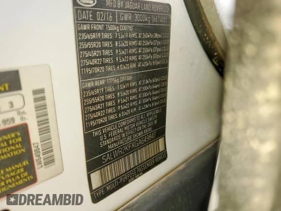 2016 Land Rover Range Rover Sport HSE z VIN SALWR2KFXGA649847, wystawiony jako Copart lot #84631575 z przebiegiem 156 244 mil mil oraz Czysty tytuł • Clean title. Historia ofert i sprzedaży dostępna na DreamBid. Obrazek 12.