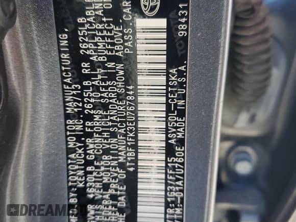 2014 Toyota Camry L с VIN 4T1BF1FK3EU767844, выставлен на аукционе Copart как лот 87215535 с пробегом 186 194 миль миль и Чистый • Clean title. История ставок и продаж доступна на DreamBid. Изображение 12.