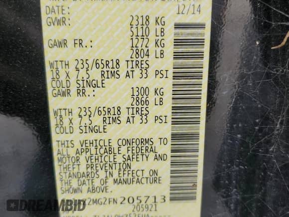 2015 Nissan Murano SV с VIN 5N1AZ2MG2FN205713, выставлен на аукционе Copart как лот 71660715 с пробегом 107 637 миль миль и Чистый • Clean title. История ставок и продаж доступна на DreamBid. Изображение 12.