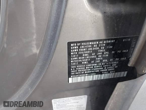 2010 Volkswagen Tiguan S с VIN WVGAV7AX0AW517853, выставлен на аукционе IAAI как лот 41194874 с пробегом 106 471 миль миль и . История ставок и продаж доступна на DreamBid. Изображение 9.