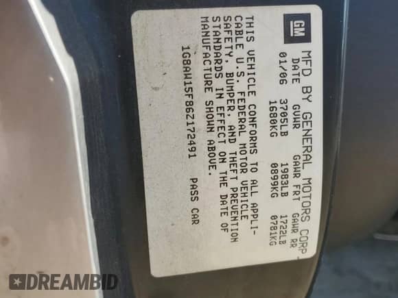 2006 Saturn ION с VIN 1G8AW15F86Z172491, выставлен на аукционе Copart как лот 73572334 с пробегом 188 851 миль миль и Чистый • Clean title. История ставок и продаж доступна на DreamBid. Изображение 12.