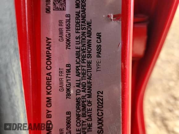 2019 Chevrolet Spark LS z VIN KL8CB6SAXKC702272, wystawiony jako Copart lot #82238025 z przebiegiem 135 049 mil mil oraz Szkoda całkowita • Salvage title. Historia ofert i sprzedaży dostępna na DreamBid. Obrazek 14.