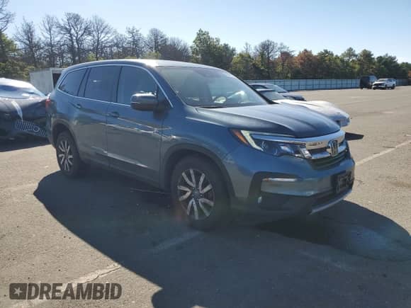 2021 Honda Pilot EX-L with VIN 5FNYF6H53MB053206, listed as a Copart auction lot 68887015 with 37,679 mi miles and Salvage title. Bid and sale history available at DreamBid. Image 4.