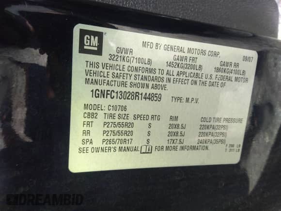 2008 Chevrolet Tahoe 3LT с VIN 1GNFC13028R144859, выставлен на аукционе IAAI как лот 41681099 с пробегом 214 014 миль миль и . История ставок и продаж доступна на DreamBid. Изображение 9.