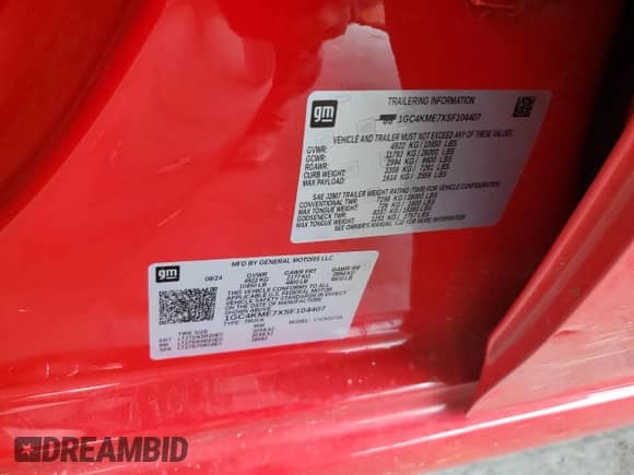 2025 Chevrolet Silverado 2500HD Custom z VIN 1GC4KME7XSF104407, wystawiony jako Copart lot #63369325 z przebiegiem 15 393 mil mil oraz Szkoda całkowita • Salvage title. Historia ofert i sprzedaży dostępna na DreamBid. Obrazek 12.