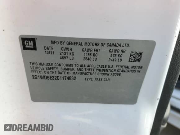 2012 Chevrolet Impala Police Police с VIN 2G1WD5E32C1174832, выставлен на аукционе Copart как лот 74252594 с пробегом 185 432 миль миль и Списание • Salvage title. История ставок и продаж доступна на DreamBid. Изображение 12.