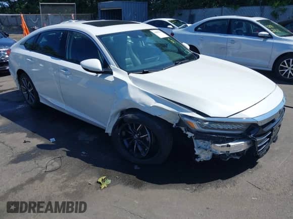 2021 Honda Accord EX-L z VIN 1HGCV1F5XMA099418, wystawiony jako IAAI lot #42881279 z przebiegiem 56 212 mil mil oraz . Historia ofert i sprzedaży dostępna na DreamBid. Obrazek 1.